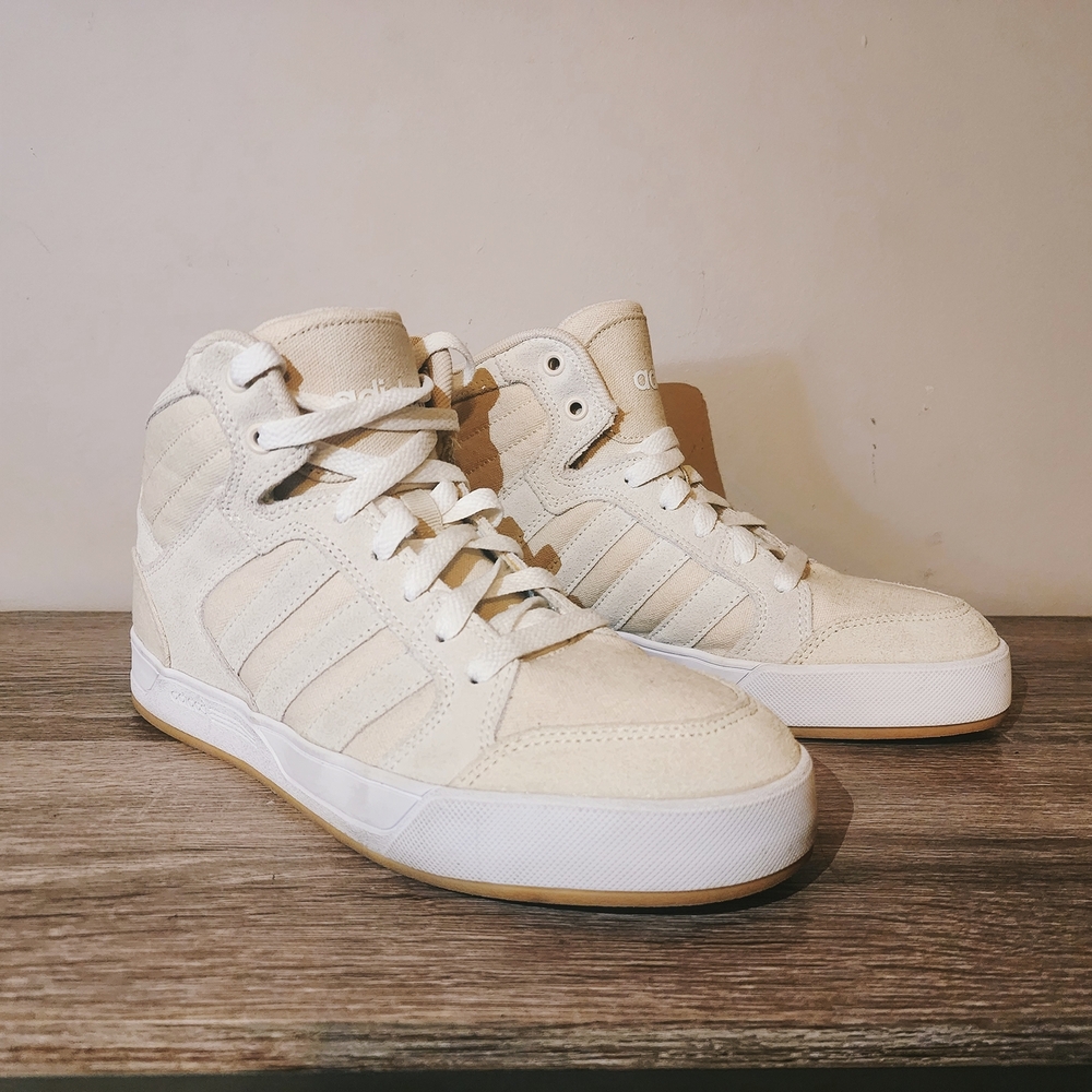 Adidas Men's Cream High-Top Sneakers - Picture 2 of 3
